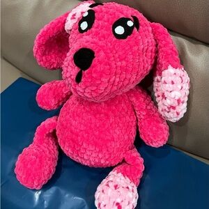 Crochet handmade Plushie Amigurumi Doggie pink , cute and soft